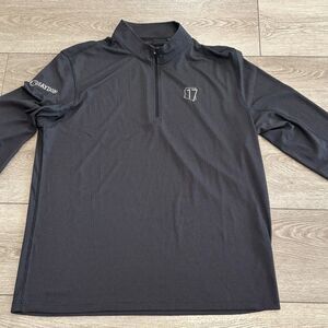 Dunning Golf Sweater Mens XXL Black‎ Grey Quarter Zip Preppy Casual Athletic